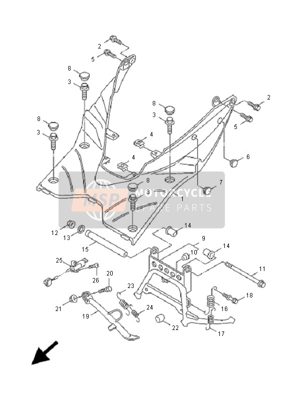 Yamaha XC125 CYGNUS X 2007 Estar & Reposapiés para un 2007 Yamaha XC125 CYGNUS X